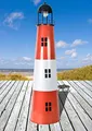 Produktbild: Jürgen Westerholt Solar-Leuchtturm aus Metall, 80 cm hoch, Dekoleuchte für Garten, Maritime Gartendekoration, Metalldekoration