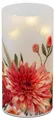 Produktbild: formano LED Deko Licht Sommerblumen Zylinder Glas16cm Blumen Motiv Timer 6h/18h