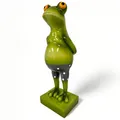 Produktbild: Frosch Dekofigur lustiger Badefrosch 44 cm grün Gartenfigur Frosch Pooldeko