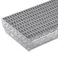 Produktbild: Gitterroststufen 800x270 mm - Maschenweite 30x10 mm,verzinkt, rutschhemmend, wetterbeständige Treppenstufen aus Metall – ideal für Innen & Außen