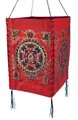 Produktbild: GURU SHOP Lokta Papier Hänge Lampenschirm, Deckenleuchte aus Handgeschöpftem Papier - Buddha Mandala Rot, 28x18x18 cm