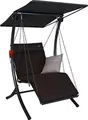 Produktbild: Angerer Freizeitmöbel GmbH Hollywoodschaukel 1-Sitzer Swing Smart - Gartenschaukel Made in Germany - Schaukel zum Sitzen, Liegen und Entspannen - mit Bett-Funktion - einfache Montage (Braun)