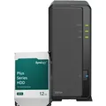Produktbild: Synology DS124 12TB Plus HDD NAS-Bundle NAS inkl. 1x 12TB Synology Plus HDD 3.5 Zoll SATA