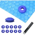 Produktbild: 10 Kunststoff Ösen Blau + 1 Locheisen Poolfolie