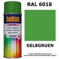 Produktbild: Lackspray RAL 6018 Sprühlack GELBGRÜN Glänzend Sprühfarbe Spraydose Belton 400ml