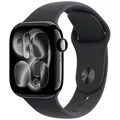 Produktbild: Apple Watch Series 11 42 mm Aluminium (GPS) Sportarmband S/M schwarz, diamantschwarz