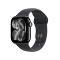 Produktbild: Apple Watch Series 11 GPS 42mm Aluminium Gehäuse Diamantschwarz mit Sport Band Schwarz - S/M