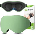 Produktbild: Schlafmaske für Seitenschläfer, Laitver 2025 Aktualisiertes Design 3D Lichtblockierend Augenmaske Frauen & Herren, Bequem & Atmungsaktive Druckfrei Schlafbrille mit Verstellbar Gummiband, Cyan