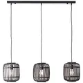Produktbild: Brilliant Lampe, Woodrow Pendelleuchte, 3-flammig holz dunkel/schwarz, Metall/Bambus, 3x A60, E27, 60W,Normallampen (nicht enthalten)