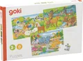 Produktbild: goki 57377 - Puzzles Tiere aus Holz - 3 Verschiedene Motive mit Tieren - mit Wal