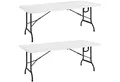 Produktbild: Casaria Gartentisch (2-St), 180x75cm Klappbar 2er Set Wetterfest Garten Camping Buffettisch Party