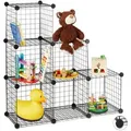 Produktbild: Relaxdays Regalsystem, Schwarz, Metall, Kunststoff, 96x96x32 cm, Freizeit, Heimwerken, Werkstatt