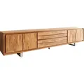 Produktbild: DELIFE Lowboard Live-Edge, Akazie Natur 300 cm 4 Türen 2 Schübe Baumkante Lowboard beige 300 cm x 66 cm x 46 cm