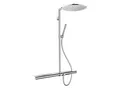 Produktbild: Hansgrohe Axor 800 Showerpipe 27984820 Brushed Nickel, Thermostat, Kopfbrause, Handbrause