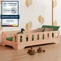 Produktbild: Smartwood® Kinderbett 90x200 Holz Montessori Bodenbett mit Rausfallschutz und Lattenrost - Niedriges Bett für Jungen und Mädchen TILA 2B - Natur... - Naturbelassen