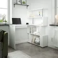Produktbild: Mondeer L-förmig Computertisch Mit 360° Drehregal- Eck-schreibtisch Für Arbeitszimmer/büro/wohnzimmer, 157 X 45 X 130.5 Cm, Weiß