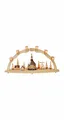 Produktbild: Schwibbogen Seiffener Kirche mit Pyramide, Länge 80 cm, natur, or.. RG 01027 NEU