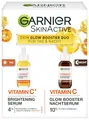 Produktbild: Garnier Vitamin C Glow Booster Serum Duo für Tag & Nacht, Mit Anti-Dark Spot Serum und Brightening Night Serum gegen dunkle Flecken und müde Haut, Vegane Formel, SkinActive, 2 x 30 ml
