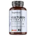 Produktbild: Kulturen Komplex mit 60 Mrd. KBE - 20 Bakterienstämme und Bio Inulin -120 vegane Kapseln - Bakterienkulturen mit Bifidobacterium, Lactobacillus Gasseri & Reuteri - 2 Monate Vorrat - WeightWorld