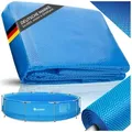 Produktbild: tectake Pool-Abdeckplane Pool-Solarfolie, platzsparend verstaubar, Durchmesser 488 cm (Schwimmbadabdeckung, in blau), rund und selbstschwimmend, zuschneidbar, Stärke 110 μm blau 488,00 cm x 488,00 cm x 1,00 cm