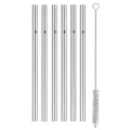 Produktbild: WMF Baric Metall Strohhalm-Set 7-teilig, 6 Trinkhalme gerade mit Reinigungsbürste, umweltfreundlich, Strohhalm wiederverwendbar, für Heiß-/ Kaltgetränke