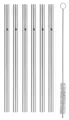 Produktbild: WMF Trinkhalm Baric Cromargan Edelstahl Trinkhalme Set, 18 cm, 7 tlg inkl Bürste