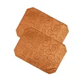 Produktbild: Haus und Deko 2er Platzset 35 x 50 cm Terracotta Tischset Struktur Damast Circle, bügelfrei fleckenabweisend Platzdeckchen, abwaschbar abwischbar Untersetzer Tischsets