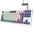 Produktbild: GXTrust 872 Xyra Gasket TKL Mechanische Tastatur QWERTZ Layout, Hot-Swap Creamy Gaming Tastatur 80%, USB Kabel, RGB Beleuchtung Programmierbar, 5-pin Leobog Linear 60M Schaltern für Gamer, Weiß