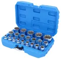 Produktbild: Brilliant Tools Steckschlüssel 1/2″ Steckschlüssel-Satz, Zwölfkant, kurz, 21-tlg, 8 - 36 mm BT022405