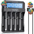 Produktbild: Dlyfull 18650 Ladegerät 4 Fach LCD Display USB-C