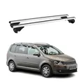 Produktbild: OMAC Aluminium Dachträger Querträger für VW Touran I 2003-2015 – TÜV/DIN 75302:2019 – Abschließbar – Max. 75 kg – 2 Stangen Silber