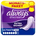 Produktbild: Always Discreet Inkontinenzeinlagen für Frauen Ultimate Tag 48 Stück Extra Sicher und Diskret
