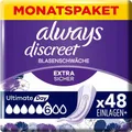 Produktbild: Always Discreet Inkontinenzeinlagen Ultimate Day, 48 Binden (4 x 12 Stück) fü ..