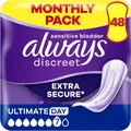 Produktbild: ALWAYS Discreet Inkontinenzeinlagen Ultimate Day Monatspaket 48 (4 x 12) Binden