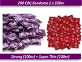 Produktbild: ♥ 200 ON) Kondome 2x100er Strong + Super Thin 54mm Condome