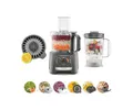Produktbild: Kenwood MultiPro Compact FDP31.360GY, Multifunktions-Küchenmaschine mit Klinge zum Mixen, Kneten und Schneiden, Zitruspresse, Mixer 1,2 l, 2 Geschwindigkeiten + Pulse, Schüssel 2,1 l, 800 W, Grau