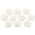 Produktbild: Creativery Satinrosen 3cm 10 Stück zum Basteln Dekorieren Verzieren - Farbauswahl - kleine Deko Rosen aus Stoff - Hochzeit Tischdeko Geschenkverpackung Scrapbooking Handarbeit Blüten Dekoideen Ivory