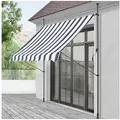 Produktbild: pro.tec Klemmmarkise »Stem« ohne Bohren Stahlgestell 200x120x220-309 cm Dunkelblau/Weiß blau 200 cm x 120 cm x 309 cm