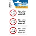 Produktbild: HERMA Hinweisetiketten 5738 Keine Werbung, schwarz 79,0 x 34,0 mm, 3 Etiketten (4008705057387)