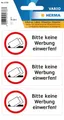 Produktbild: HERMA 5738 Hinweisetiketten Bitte keine Werbung einwerfen wetterfest 30 St.
