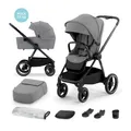 Produktbild: Kinderkraft NEA - Kombikinderwagen 2-in-1 - bis 22 kg - große Babywanne - wasserdichtes Verdeck UPF50+ - große Reifen - einhändige Führung - Grau