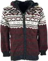 Produktbild: GURU SHOP Unisex Strickjacke mit Norwegermuster, Wolljacke, Nepaljacke rot - Modell 20, Herren, Size:L