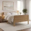 Produktbild: Homestyle4u Komfortbett 120x200 mit Lattenrost Bett Senioren Seniorenbett Massiv extra hoch 3119 - Naturbelassen