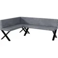 Produktbild: Meblini Eckbank, Grau, Textil, L-Form, 196x142 cm, Esszimmer, Bänke, Eckbänke