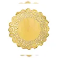 Produktbild: PartyDeco 50 Papiertischsets 35,5cm mit offenem Ornament Rand Platzsets Telleruntersetzer Einweg Tischset Weihnachten Hochzeit Geburtstag Gold