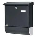 Produktbild: Burg Wächter Briefkasten mit Zeitungsfach und Namensschild, Verzinkter Stahl, Einwurf-Format DIN C4, Inkl. 2 Schlüssel, Set Vario ANT, Anthrazit (ähnlich RAL 7016), SET VARIO 86720 ANT
