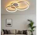 Produktbild: WOFI LED Deckenleuchte, LED-Leuchtmittel fest verbaut, Warmweiß, Deckenleuchte LED Ring dimmbar Deckenlampe Ringe silber