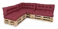 Produktbild: TexDeko® Garden Palettenkissen 120x80x18cm wasserabweisend UV - beständig In- & Outdoor Premium Sitzkissen gesteppt Palettenauflage für Europaletten (7-TLG Set, Bordeaux)