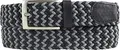 Produktbild: BELTINGER Hochwertiger Stretch-Gürtel mit echtem Leder 3,5cm | Elastischer, geflochtener Golf-Gürtel 35mm | Dehnbarer, mehrfarbiger Flecht-Gürtel | Segel-Gürtel | Dunkelgrau 105cm