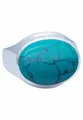 Produktbild: mantraroma Ring Silber 925 Damen Türkis Edelstein türkis schlicht groß modern